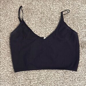 Black Spaghetti Strap Crop Top